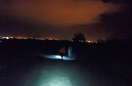 Nordic Walking en la oscuridad.